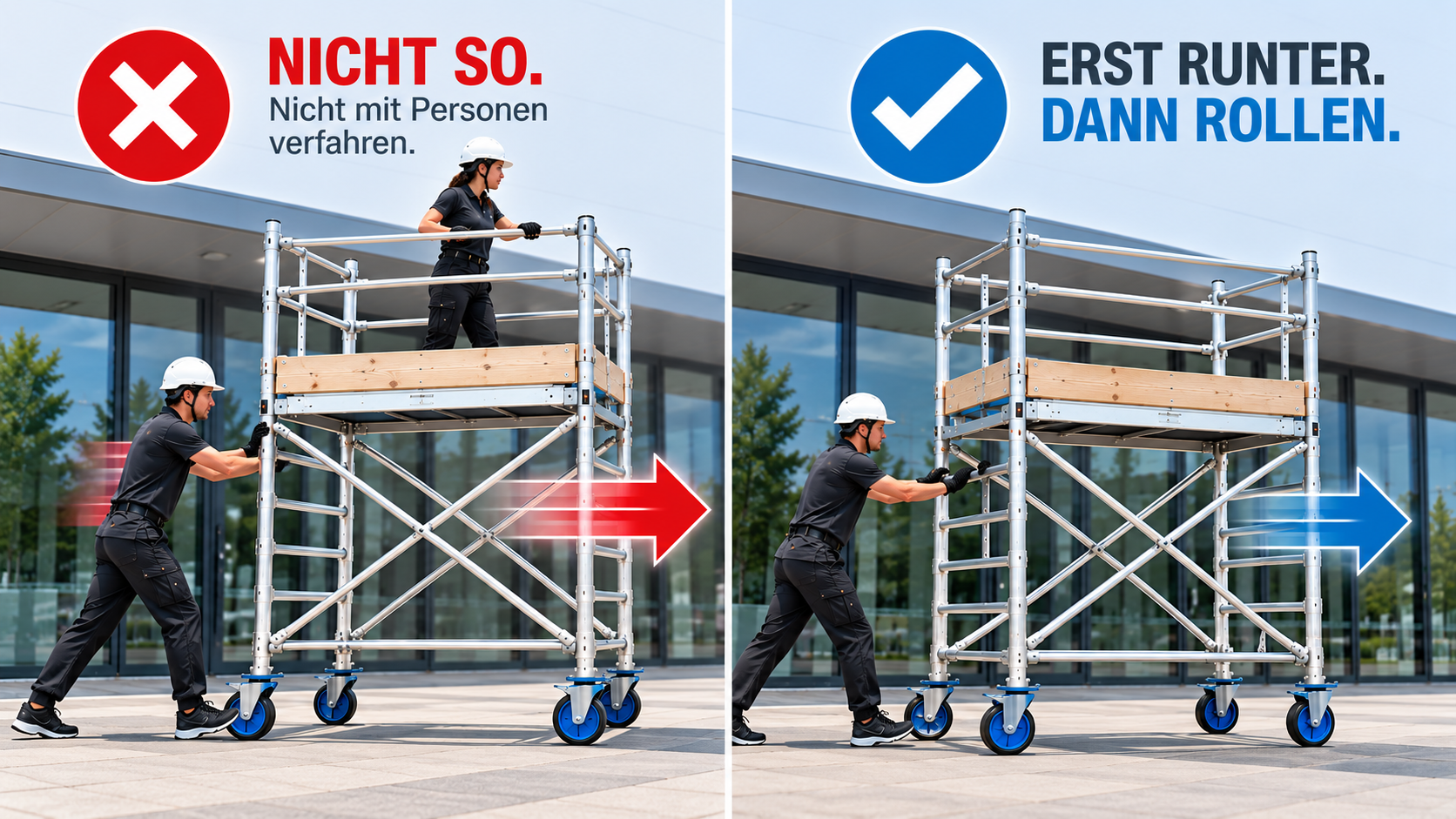 Fahrgerüst verschieben
