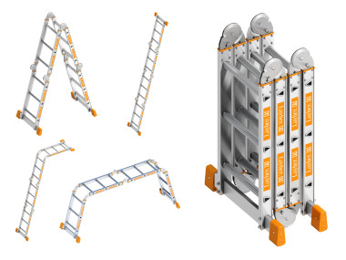 Kofferraumleiter 4 x 3 Sprossen + Plattform