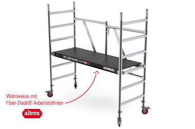 RS Tower 54 fahrbares Alu Gerüst 9,80 m Holz