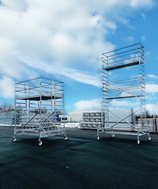 Doppelaufbau mit Fahrbalken 5,85 m 3,00 m
