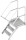 Alu Treppe mit Plattform  45° I 60 cm breit