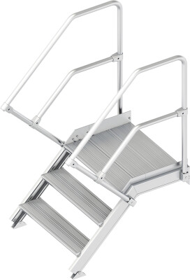 Alu Treppe m.Plattform  45° I 80 cm breit