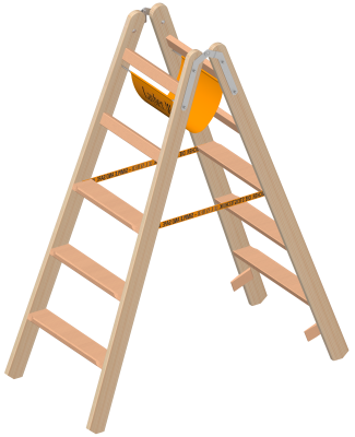 Holzstehleiter mit extra breiten Stufen